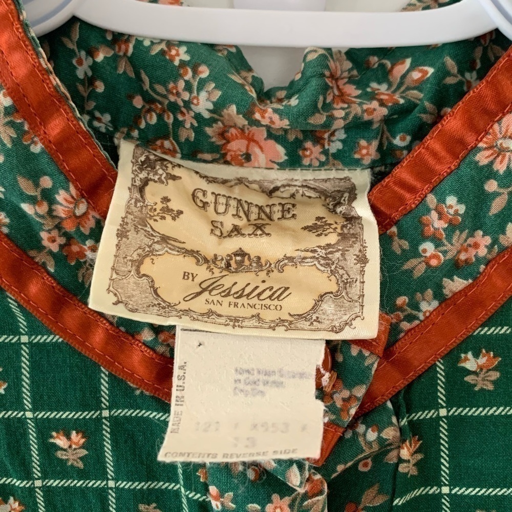GUNNE SAX Green Floral  Prairie Dress - Picture 4 of 11